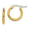 Chisel Stainless Steel Polished Yellow IP-plated 15.5mm Diameter 2mm Hoop Earrings - 2 of 4