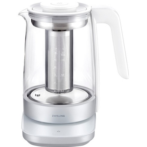 Brentwood Glass 1.7 Liter Electric Kettle with Tea Infuser in White