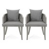 Set of 2 Outdoor Gray PE Rattan Lounge Chair with Waterproof Cushions for Patio or Balcony-The Pop Home - 3 of 4