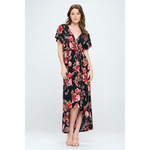 WEST K Women's Georgia Faux Wrap Dress with High-Low Hem and Tie Waist - 1 of 4