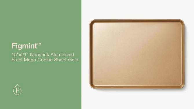 15&#34;x21&#34; Nonstick Aluminized Steel Mega Cookie Sheet Gold - Figmint&#8482;, 2 of 6, play video