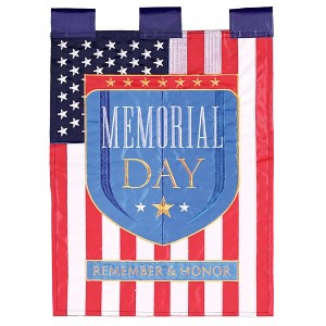 Dicksons Magnolia Garden Memorial Day Remember and Honor Red White Blue 18 x 13 Polyester Outdoor Garden Flag - 1 of 2