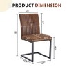 SAINTCY Set of 4 Brown Ergonomic Dining Chairs - Tech Fabric Upholstery with Comfort Sponge & Black Metal Legs - 2 of 4