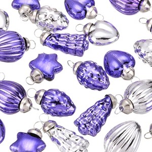 Unique Bargains Glass Decorative Hanging Tree Ornament Balls 1"-1.5" 25 Pcs - 1 of 4