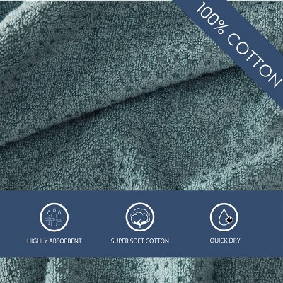 Light Blue Cotton Textured 6-Piece Towel Set