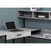 Vynxaria Modern L-Shaped Corner Computer Desk Black Metal Frame with Storage Drawers for Home Office Laptop Work - 2 of 4