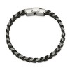 Black Bow Jewelry 12.5mm Stainless Steel Cable & Black or Brown Leather Bracelet, 8.25in - 2 of 4