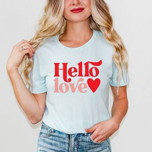 Simply Sage Market Women's Hello Love Short Sleeve Graphic Tee - 1 of 4