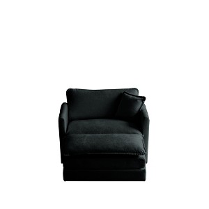 Dexmalle Modern Accent Sofa Chair with Ottoman,Black - 1 of 4