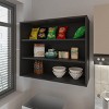 GlasFlength Kitchen Storage Kitchen Wall Cabinet Open Shelves Cabinet Rectangular Storage Cupboard for Kitchen, Black, 12"*36"*30" - 3 of 4