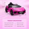 Ride on Sports Car 12V Battery Powered Car for Kids Licensed Corvette Toddles Electric Car Toy with Remote Control - 2 of 4