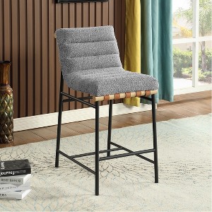 GDFStudio Afra Iron and Boucle Upholstered 26.38" Counter Stool - 1 of 4