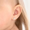 Girls' Simulated Opal Dove Screw Back Sterling Silver Earrings - In Season Jewelry - image 3 of 4