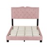 Full Size Upholstered Platform Bed with Tufted Headboard - 4 of 4
