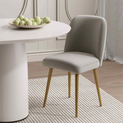 Lirago Dining Chairs with Metal Legs Set of 2 Gray 23x19