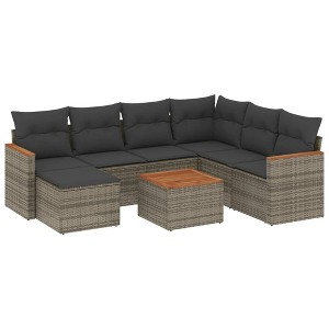 vidaXL Garden Sofa Set Grey PE rattan Large Modular Garden Sofa Set - 1 of 4
