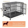 LAOTIES Heavy Duty Dog Crate with Air Lift Top,Adjustable Feeder,Lockable Wheels And Removable Tray - 3 of 4