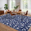 Washable Area Rug, Modern Floral Soft Thin Non Slip Carpet for Living Room, Bedroom, or Farmhouse Office - 3 of 4
