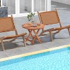 Tangkula Table Indonesia Teak Wood Round Slatted Tabletop Portable Camping Folding Side Patio - 3 of 4