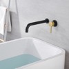 Sumerain Wall Mount Tub Faucet Bathroom Bathtub Faucet with Long Tub Filler Spout Black and Gold - 4 of 4