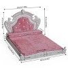 Artloge Luxury Pet Bed High-end Dutch Velvet Dog Bed Noble Pet Dog Cat Sofa Upholstered Cat Couch  with Washable Cover & Carved Headboard - 2 of 4