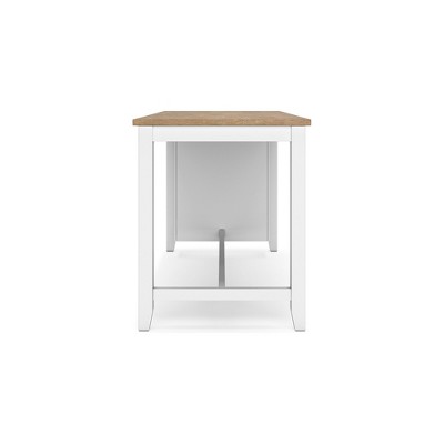 Beige and White Wood Extendable Counter Height Dining Table