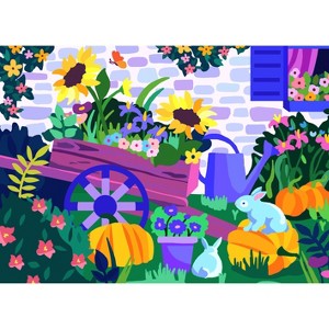 Brain Tree - Backyard 1000 Piece Puzzles for Adults-Jigsaw Puzzles-With 4 Puzzle Sorting Trays- Random Cut - 27.5"Lx19.5"W - 1 of 4