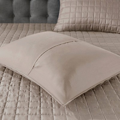 Taupe Full Microfiber 8-Piece Bedding Set with Decorative Pillows