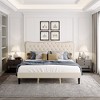 Whizmax Bed Frame Faux Leather Upholstered Platform Bed with Button Tufted and Adjustable Headboard Wooden Slat Support - 2 of 4