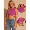 INSPIRE CHIC Women's Party Glitter Cut-Out Front Sleeveless Crop Tank Top - 3 of 4
