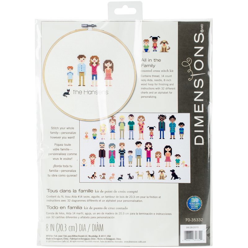 Dimensions Counted Cross Stitch Kit 8" Round-All In The Family (14 Count), 1 of 4