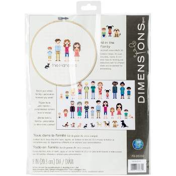 Dimensions Counted Cross Stitch Kit 8" Round-All In The Family (14 Count)
