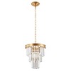 POWLIG 11.8" Modern Pendant Light - Tiered Crystal Accent Chandelier for Dining Room & Living Room - 2 of 4