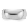 Black Bow Jewelry 7mm or 8mm 10K White Gold Lightweight Half Round Standard Fit Band - 3 of 4