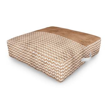 Sheila Wenzel-Ganny Two Toned Tan Texture Outdoor Floor Cushion - Deny Designs