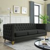 ChicFurnit Sofa Modern Velvet Button Tufted Square Arm 2 Seat / 3 Seat Sofa Comfortable and Stylish Seating Couches for Living Room, Gray/Beige/Beige - 2 of 4