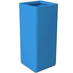 LeisureMod Tall Planter Pot in Fiberstone with Drainage Holes for Indoor and Outdoor Marquee Collection in Blue - 1 of 4