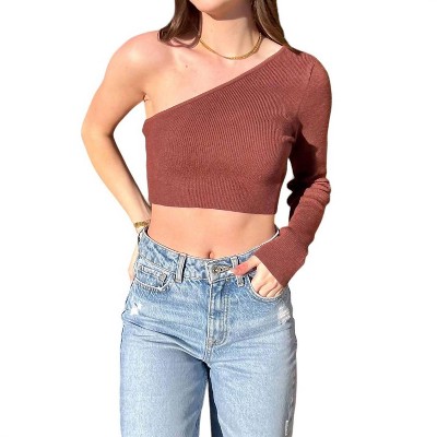 Women's One Sided Crop Top - CRESCENT