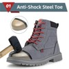 Steel Toe Boots for Men Work Boots Slip Resistant Safety Shoes Indestructible Industrial Construction Working Boots Black/Gray - 2 of 4
