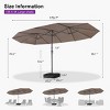 PURPLE LEAF 15ft Patio Market Umbrella and Base Double-Sided Rectangle Outdoor Table Sun Umbrellas with Crank - 3 of 4