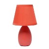 9.45" Petite Ceramic Oblong Bedside Table Desk Lamp with Matching Tapered Drum Shade - Creekwood Home - 3 of 4