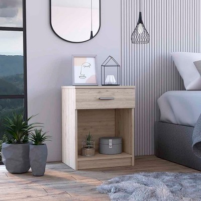 NicBex Wood Nightstand,End Table,Bedside Tables with Single Drawer and Lower Shelf for Bedroom,Living Room