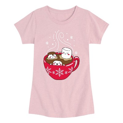 Girls' - Instant Message - Marshmallow Hot Tub Fitted Short Sleeve Graphic T-Shirt