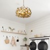 Parrot Uncle 	20" 6-Light Gold Modern Chandelier Ceiling Light Adjustable Wood Pendant Lamp - 2 of 4