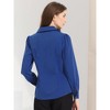 Allegra K Women's Elegant Collar V Neck Long Sleeve Work Office Satin Button Down Shirt - 4 of 4