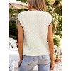 Coolmee Women's Cap Sleeve Sweater Vest Crewneck Sweaters Summer Trendy Casual Knit Tops - 4 of 4
