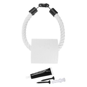 Unique Bargains  Jute Rope Wall-Mounted Toilet Paper Holder with Metal Hook - 1 of 4