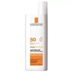 La Roche Posay Anthelios Ultra-Light Fluid Mineral Face Sunscreen with Zinc Oxide – SPF 50 - 1.7 fl oz