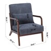 FONTOI Mid-Century Modern Arm Chair with Pillow, Upholstered Reading Chair for Living Room, Bedroom, Antique Dark Grey, 24.8"*30.31"*28.74" - 3 of 4