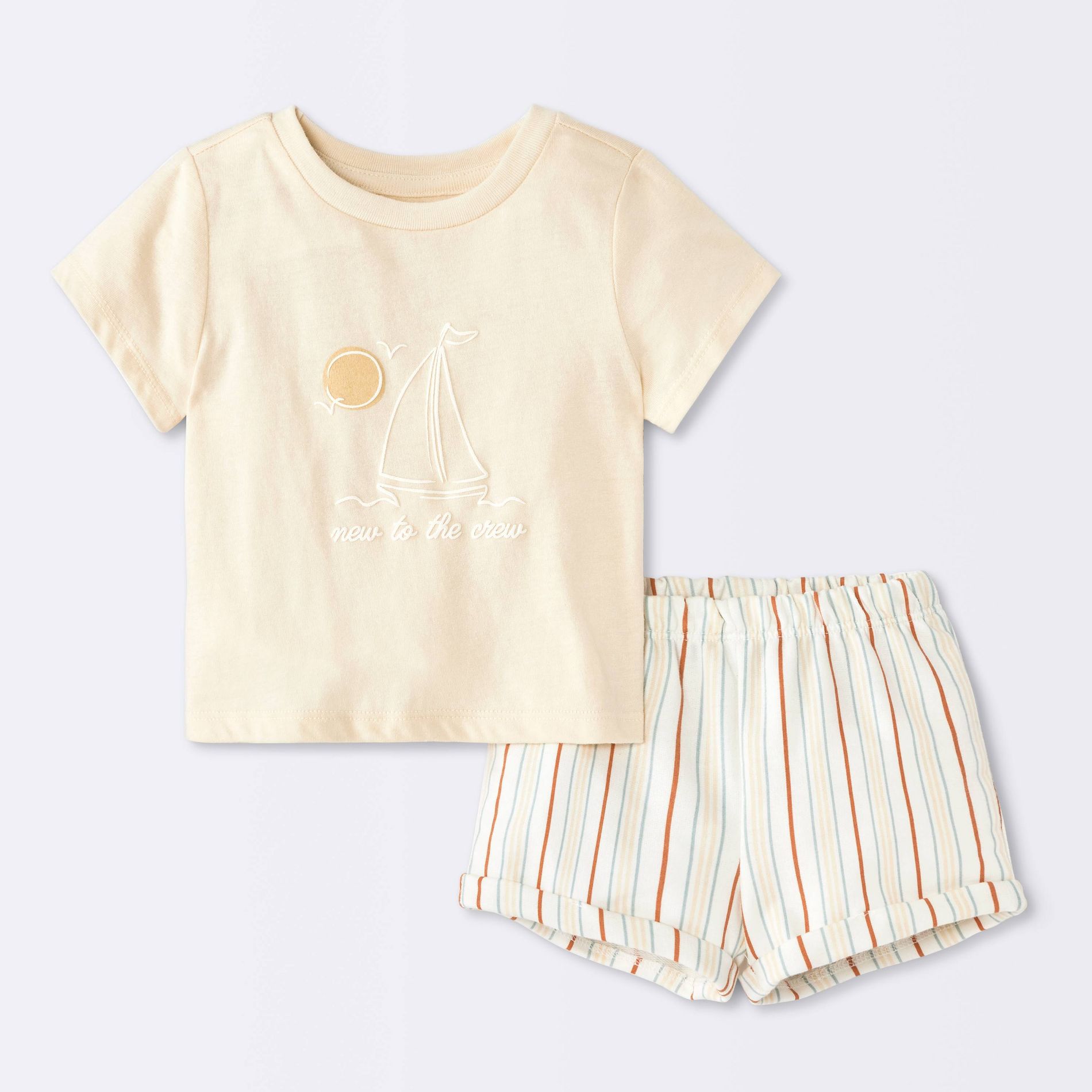 Baby Boys' 2pc Short Sleeve T-Shirt and Shorts Set - Cloud Island™